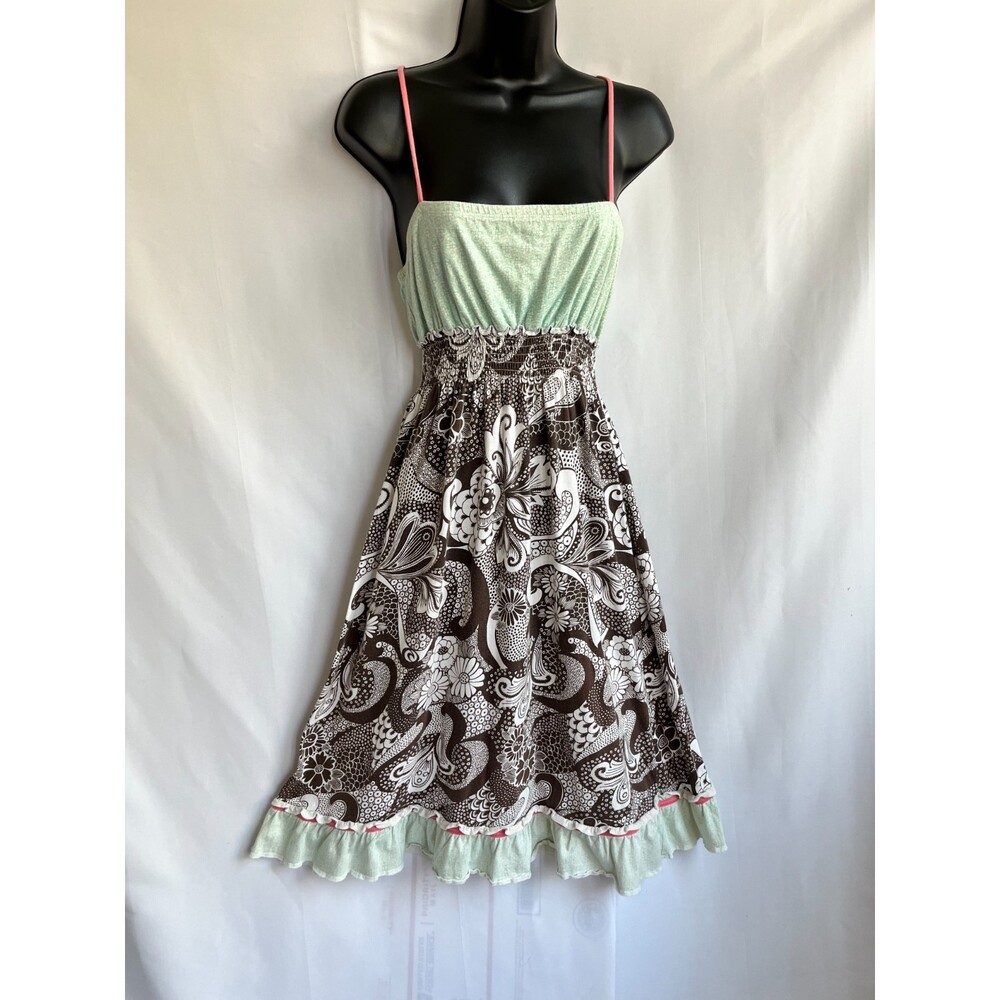 Rip Curl Y2K The Search Sundress Size S Flare Barbiecore Paisley Floral Ruffle